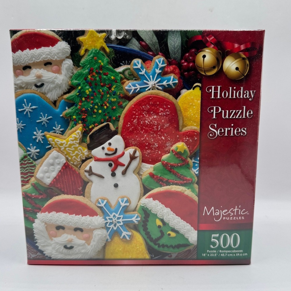 Majestic Puzzles Christmas Cookies Jigsaw‎ Puzzle Unisex 500pc Red New Holiday